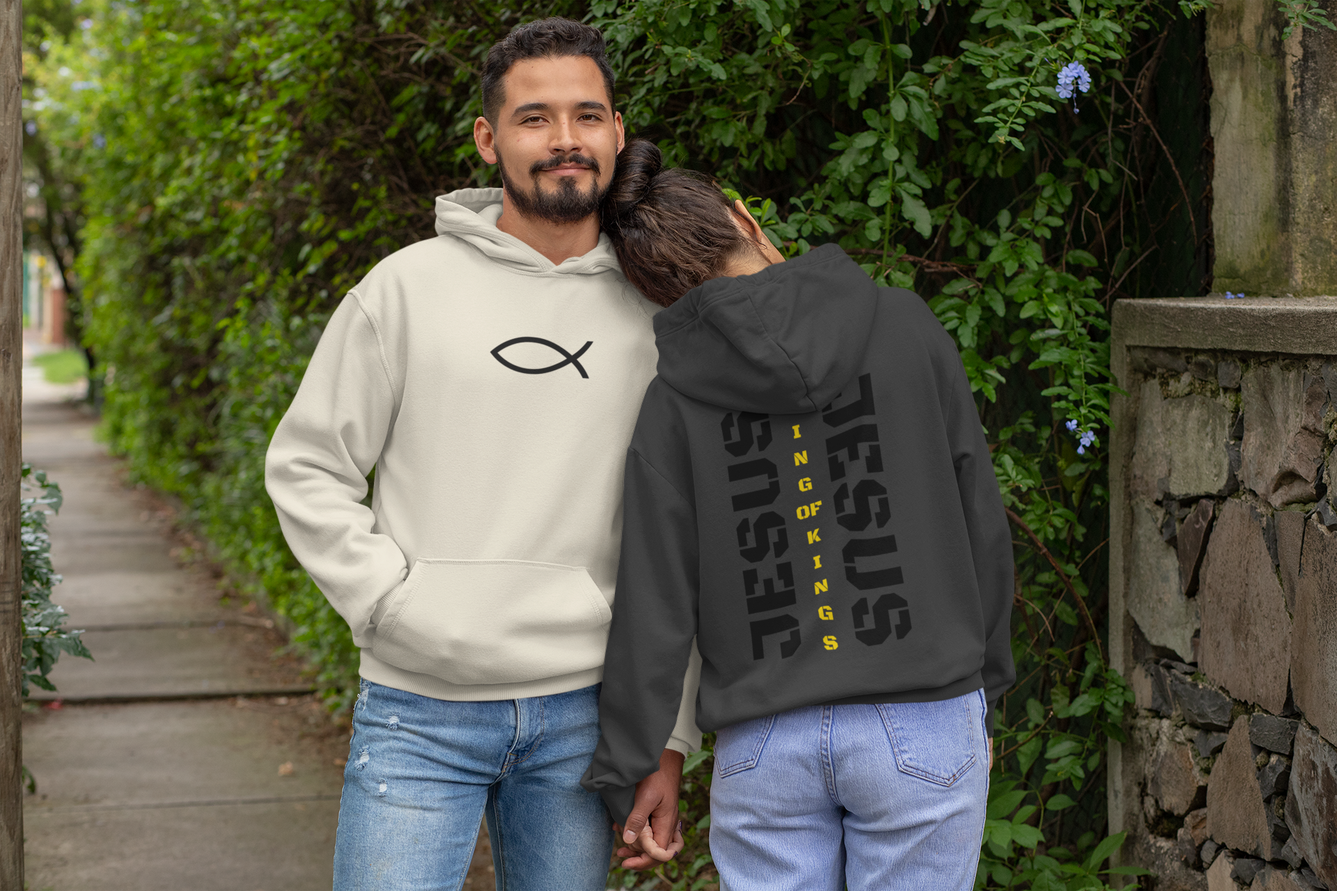 Jesus Is King of Kings - Ichthys "Fish" - Unisex Essential Organic Hoodie