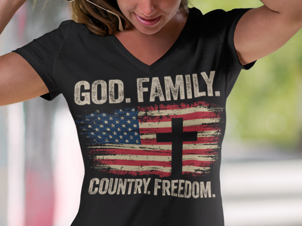 American Faith - 250 - Women's V-Neck Shirt