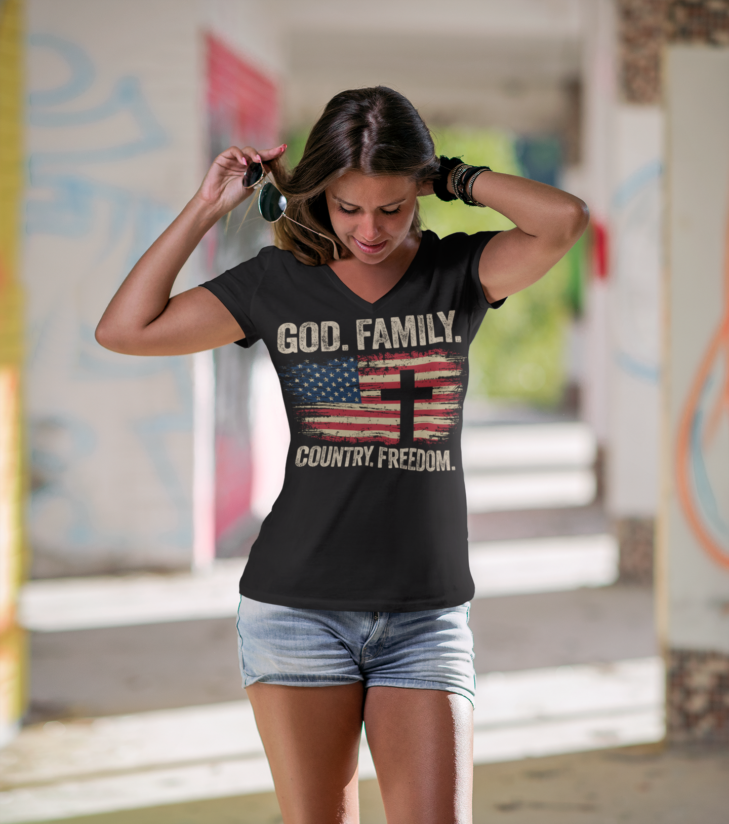 American Faith - 250 - Women's V-Neck Shirt