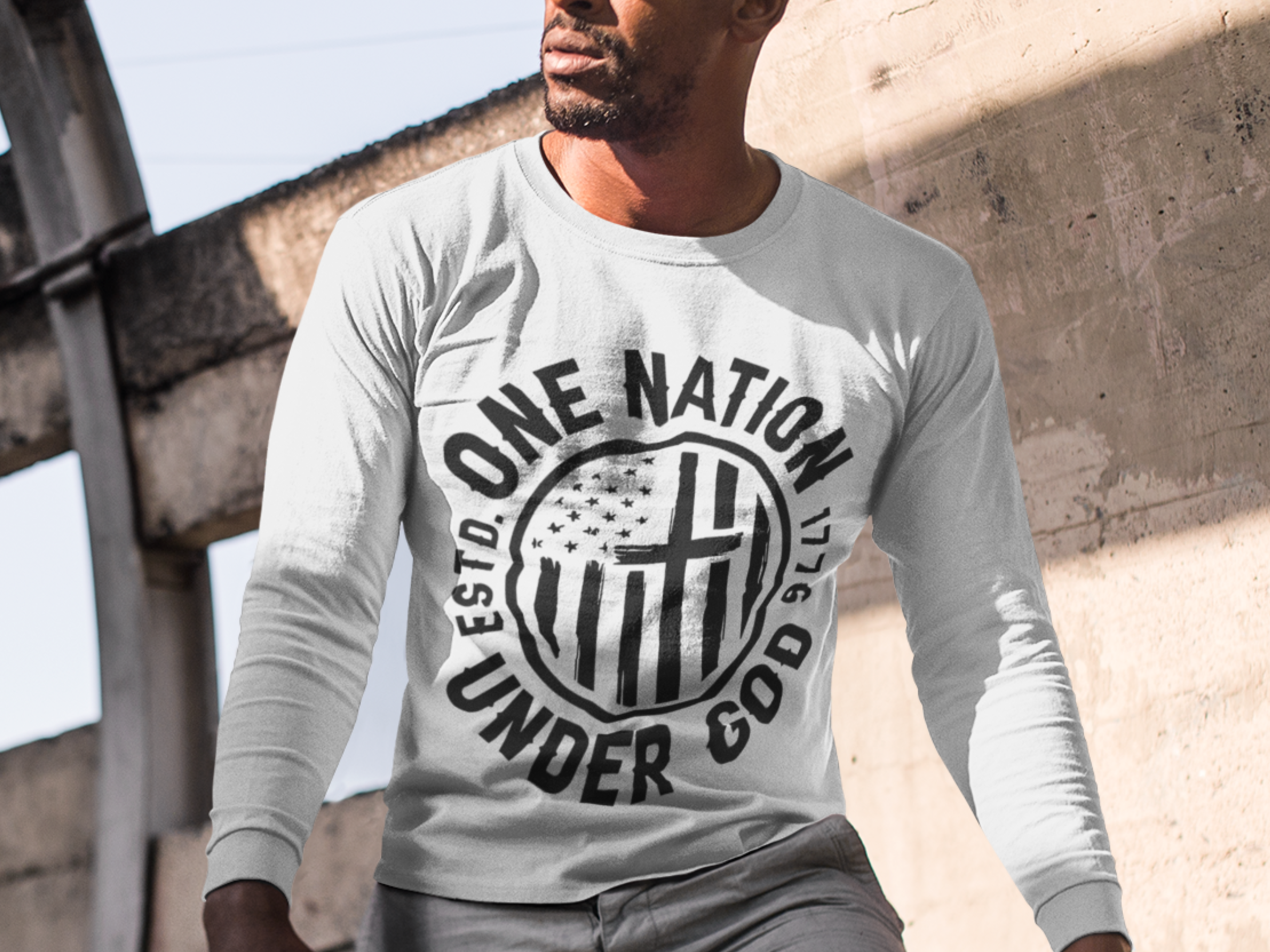 T-Shirt - One Nation Under God Long Sleeve Tee