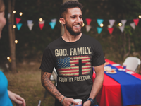 God. Family. Country. Freedom. – Premium 100% Cotton Fitted Tee