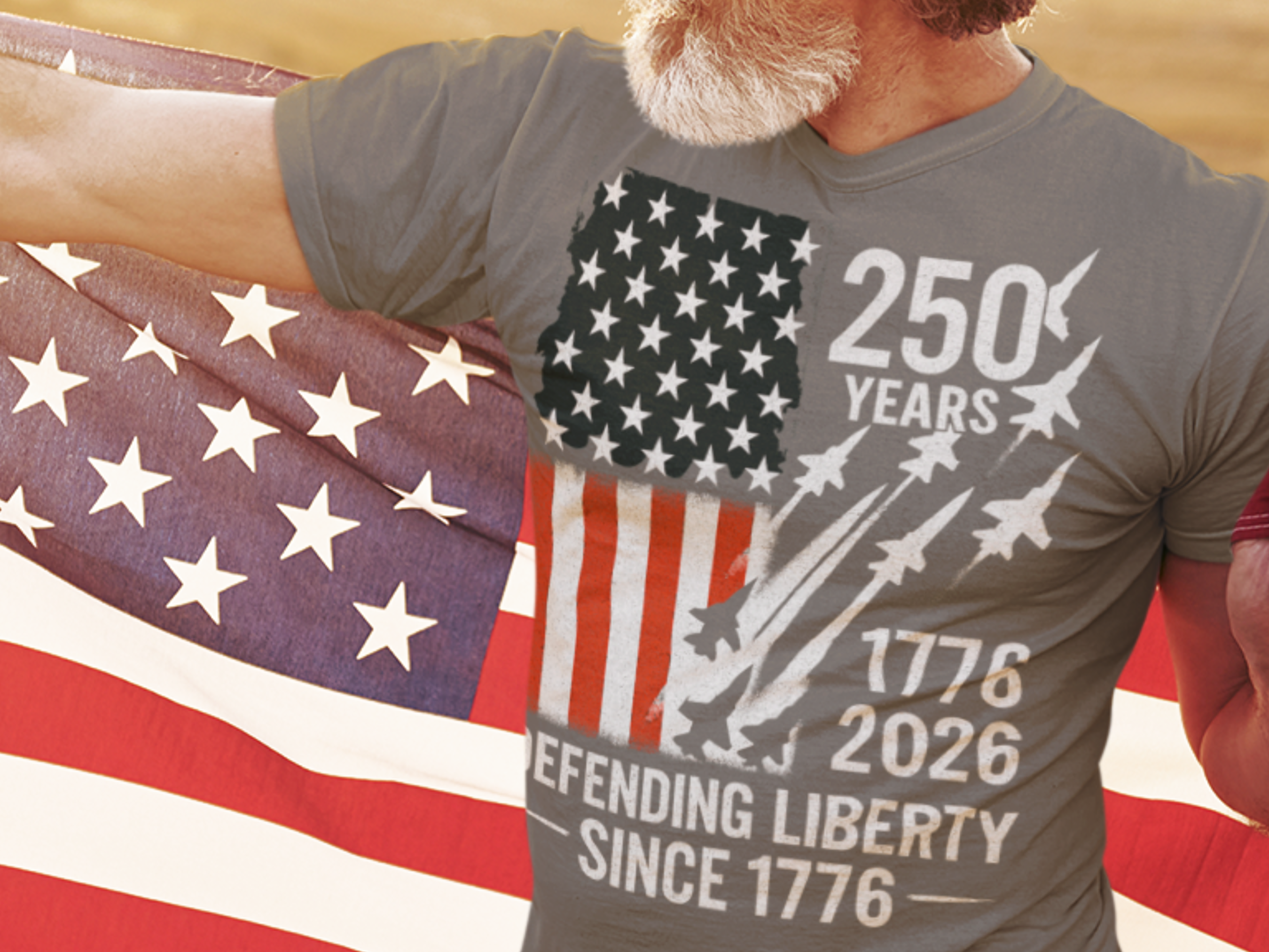 100% Cotton - Patriotic 250 Year Birthday T-Shirt