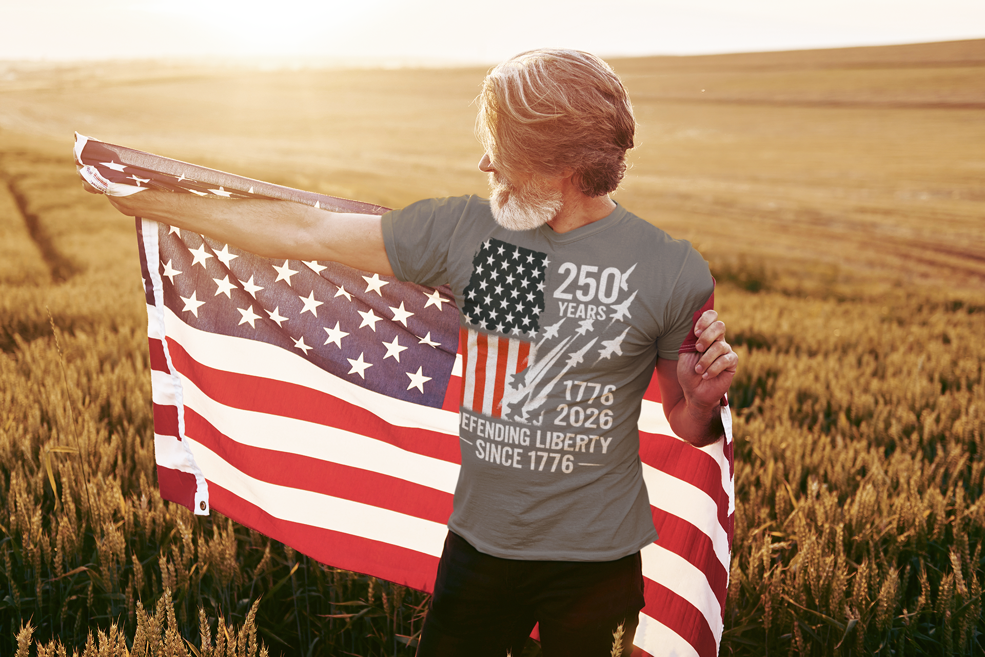 100% Cotton - Patriotic 250 Year Birthday T-Shirt