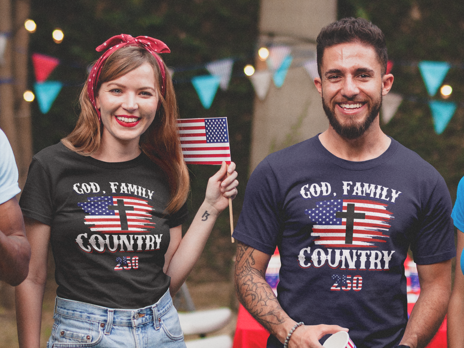 GOD, FAMILY, COUNTRY - 100% Cotton T-Shirt