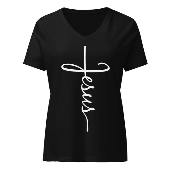 Women’s V-neck Jesus Cross Shirt