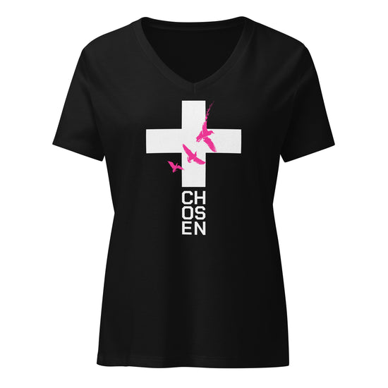Women’s Chosen Cross V-neck t-shirt